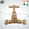 brass double thread nut stop valve